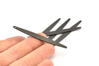 Siyah Kolye Çubuğu, 1 Delikli 6 Oksitlenmiş Siyah Pirinç Dokulu Çubuk Tılsımı, Küpeler, Kolye Uçları (62x6x1mm) D0697 S1012