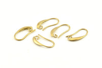 Brass Ear Hooks, 12 Raw Brass Earring Wires, Earring Hooks (19mm) D1329