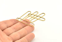 Brass Oval Charm, 24 Raw Brass Oval Rings, Connectors (40x8x1mm) D1289