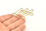Brass Oval Charm, 24 Raw Brass Oval Rings, Connectors (40x8x1mm) D1289