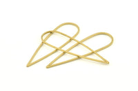 Brass Drop Charm, 24 Raw Brass Drop Connectors, Findings (52x15x1mm) D1282