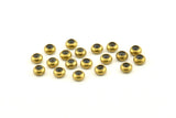 Brass Bead Keeper, 12 Raw Brass Bead Keeper, Silicone And Brass, Rondelle With 3mm Hole (5.5x3mm) D1223