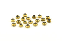 Brass Bead Keeper, 12 Raw Brass Bead Keeper, Silicone And Brass, Rondelle (5.5x3mm) D1223
