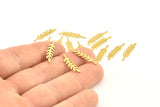 Brass Leaf Blank, 50 Raw Brass Branch Blanks, Earrings, Findings (20x5x0.80mm) D1154