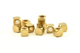 Brass Square Industrial, 24 Raw Brass Square Industrial Findings, Spacer Beads (8mm) D1290