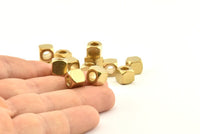 Brass Square Industrial, 24 Raw Brass Square Industrial Findings, Spacer Beads (8mm) D1290