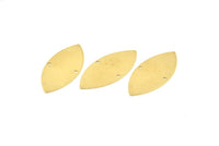 Brass Marquise Charm, 12 Raw Brass Marquise Charms With 2 Holes, Findings (32x15x0.60mm) D1069