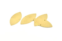 Brass Marquise Charm, 12 Raw Brass Marquise Charms With 2 Holes, Findings (32x15x0.60mm) D1069