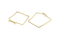 Brass Hexagon Earring, 24 Raw Brass Wire Hexagon Earring Charms With 1 Hole, Pendants, Findings (30x30x0.80mm) D1316