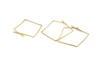 Brass Hexagon Earring, 24 Raw Brass Wire Hexagon Earring Charms With 1 Hole, Pendants, Findings (30x30x0.80mm) D1316