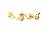 Brass Heart Stopper, 50 Raw Brass Butterfly Earring Back Stopper, Earring Stud Back Stoppers (14x10mm) D1101