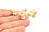 Brass Heart Stopper, 50 Raw Brass Butterfly Earring Back Stopper, Earring Stud Back Stoppers (14x10mm) D1101