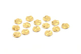 Brass Round Charm, 50 Raw Brass Wavy Round Charms With 1 Hole, Findings (8x0.80mm) D1096