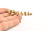 Round Spacer Bead, 24 Raw Brass Circle Industrial Spacer Beads, Findings (6x4.5mm) D1279
