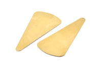 Brass Triangle Charm, 6 Raw Brass Triangle Pendants With 1 Hole, Earrings, Findings (60x30x0.40mm) D1122