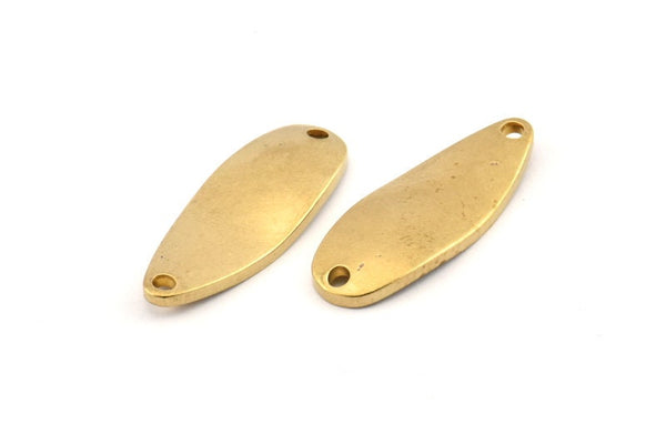 Brass Drop Charm, 8 Raw Brass Irregular Connectors With 2 Hole, Findings (29x11x1.5mm) D1082