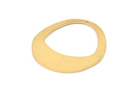 Brass Drop Charm, 4 Raw Brass Drop Charms With 1 Hole, Earrings, Findings (38x40x0.80mm) D1230