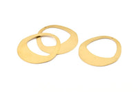 Brass Drop Charm, 4 Raw Brass Drop Charms With 1 Hole, Earrings, Findings (38x40x0.80mm) D1230