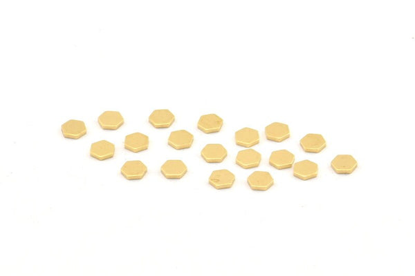 Brass Hexagon Blank, 250 Raw Brass Hexagon Stamping Blanks, Stamping Tags (4x0.80mm) D1212