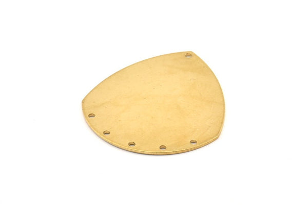 Pirinç Damla Tılsımı, 6 Delikli 4 Ham Pirinç Damla Tılsımı, Küpeler, Bulgular (36x33x0,80 mm) D1171