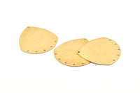 Pirinç Damla Tılsımı, 6 Delikli 4 Ham Pirinç Damla Tılsımı, Küpeler, Bulgular (36x33x0,80 mm) D1171