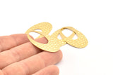 Brass Oval Charm, 12 Raw Brass Oval Pendants, Earrings, Findings (35x20x0.70mm) D1179