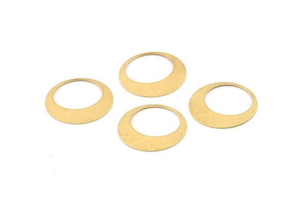 Brass Round Charm, 50 Raw Brass Hoop Charms, Earrings, Findings (17.5x0.60mm) D1170