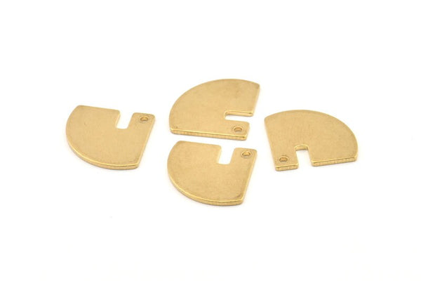 Brass Geometric Charm, 12 Raw Brass Geometric Charms With 1 Hole, Earrings, Pendants (14x14.5x1mm) D1152