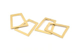 Brass Trapezoid Charm, 12 Raw Brass Trapezoid Charms With 1 Hole, Earrings, Findings (28x24x16x0.60mm) D1025