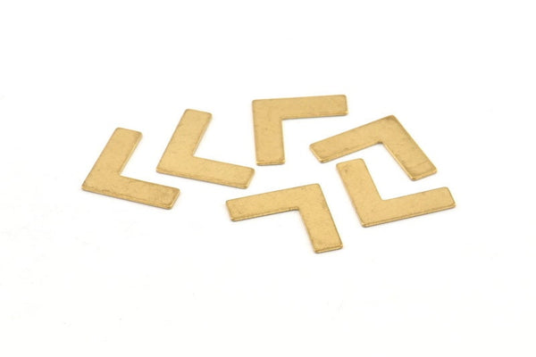 Brass Letter Blank, 50 Raw Brass V Shape Blanks, Earrings, Findings (12x19x0.60mm) D1008