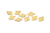 Brass Mushroom Charm, 50 Raw Brass Mushroom Charm With 1 Hole, Findings (16x11x0.60mm) D1068