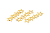 Brass Star Blank, 12 Raw Brass Star Blanks, Earrings, Findings (45x13x0.80mm) D1202