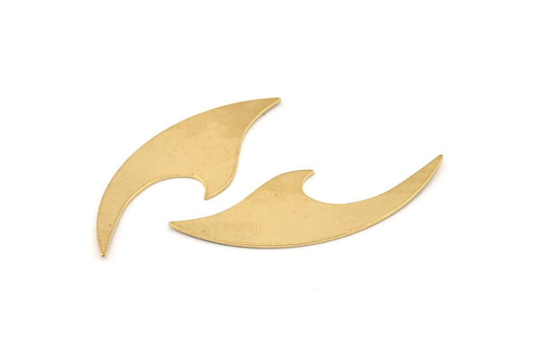 Brass Wave Blank, 12 Raw Brass Wave Blanks, Stamping Blanks, Findings (39x15x0.60mm) D1145