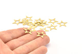 Brass Star Blank, 100 Raw Brass Tiny Star Blanks, Stamping Blanks (16mm) A1181
