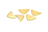 Brass Triangle Charm, 24 Raw Brass Triangle Connectors With 13 Holes, Earrings, Findings (25x15x0.60mm) D962