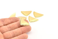 Brass Triangle Charm, 24 Raw Brass Triangle Connectors With 13 Holes, Earrings, Findings (25x15x0.60mm) D962
