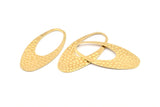 Brass Oval Charm, 12 Raw Brass Oval Pendants, Earrings, Findings (49x24x0.80mm) D1181