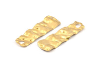 Brass Rectangle Charm, 4 Raw Brass Rectangle Charms With 1 Hole, Earrings, Findings (58x19x15x0.60mm) D1163
