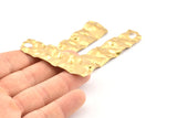Brass Rectangle Charm, 4 Raw Brass Rectangle Charms With 1 Hole, Earrings, Findings (58x19x15x0.60mm) D1163
