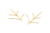 Brass Wire Tree, 12 Raw Brass Wire Tree Findings (40x30x0.60mm) D1038