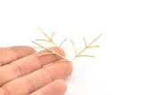 Brass Wire Tree, 12 Raw Brass Wire Tree Findings (40x30x0.60mm) D1038