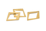 Brass Diamond Charm, 24 Raw Brass Rhombus Charms With 1 Hole, Earrings, Findings (29x25x0.80m) D1040