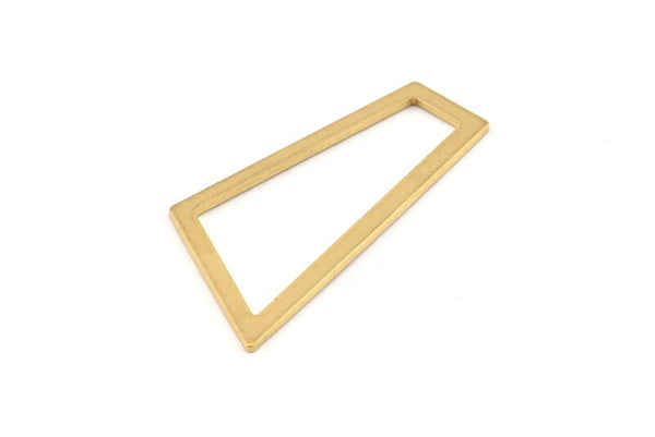 Brass Trapezoid Charm, 12 Raw Brass Trapezoid Blanks Earrings, Findings (40x19x1mm) D1020