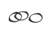 Black Circle Connector, 24 Oxidized Black Brass Circle Connectors With 2 Holes, Findings (26x22x0.80mm) D0743 S1023