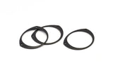 Black Circle Connector, 24 Oxidized Black Brass Circle Connectors With 2 Holes, Findings (26x22x0.80mm) D0743 S1023