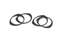 Black Circle Connector, 24 Oxidized Black Brass Circle Connectors With 2 Holes, Findings (26x22x0.80mm) D0743 S1023