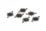 Black Sunny Connector, 50 Oxidized Black Brass Textured Sunny Connectors With 2 Loops (18x13x0.50mm) D0733 S1025
