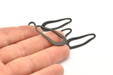 Black Irregular Charm, 10 Oxidized Black Brass Irregular Charms Without Hole, Findings (32x13x1mm) D0723 S1026