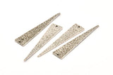 Hammered Triangle Charm, 3 Antique Silver Plated Brass Hammered Long Triangle Charms, Pendant, Earring Findings (11x50x1.2mm) N0276 H0905