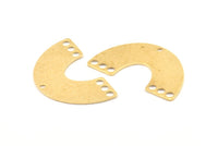 Brass U Charm, 6 Hammered Raw Brass U Shaped Connectors With 7 Holes, Earrings, Pendants, Findings (41x25x1mm) D1169
